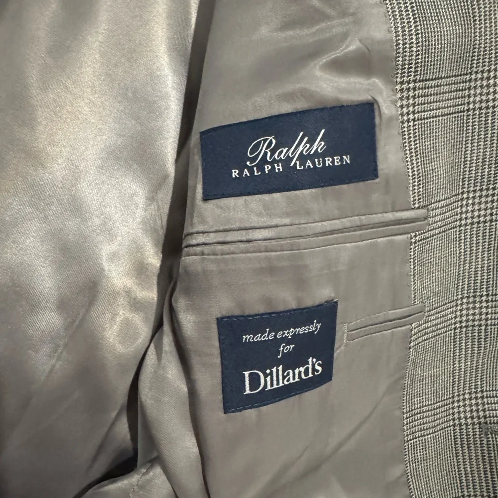 Ralph Ralph Lauren Mens Silk Wool Windowpane Sportcoat Blazer Jacket 40R